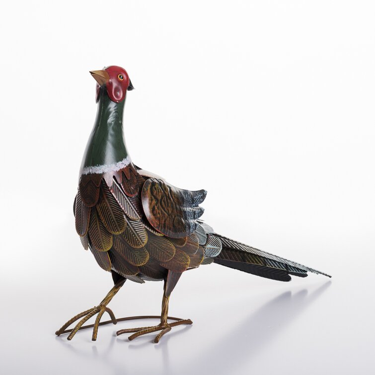 Brambly Cottage Alert Pheasant Metal Garden Statue & Reviews | Wayfair ...